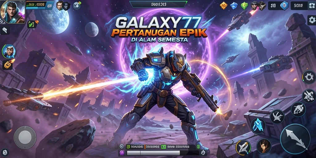 Tampilan mengesankan dari gameplay petarungan GALAXY77.