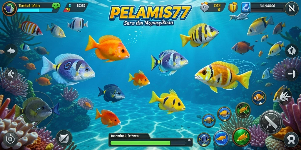 Screenshot gameplay PELAMIS77 yang penuh warna dan seru.
